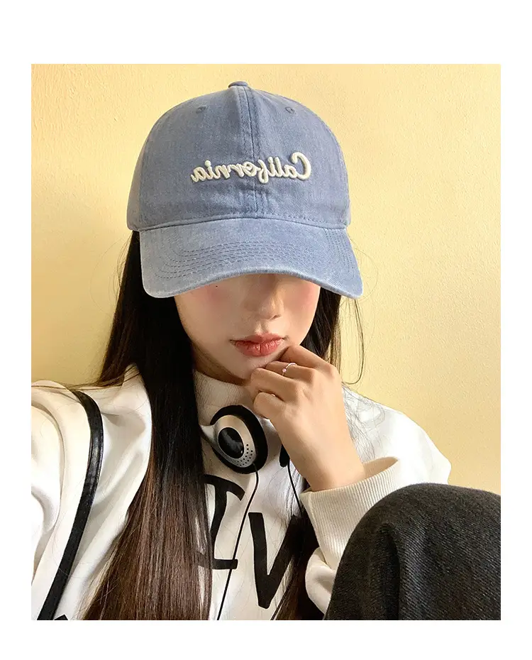 California Embroidered Cap for Women Pink Black — feature 12