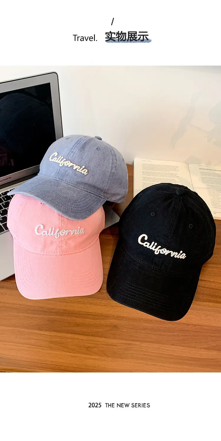 California Embroidered Cap for Women Pink Black — feature 13