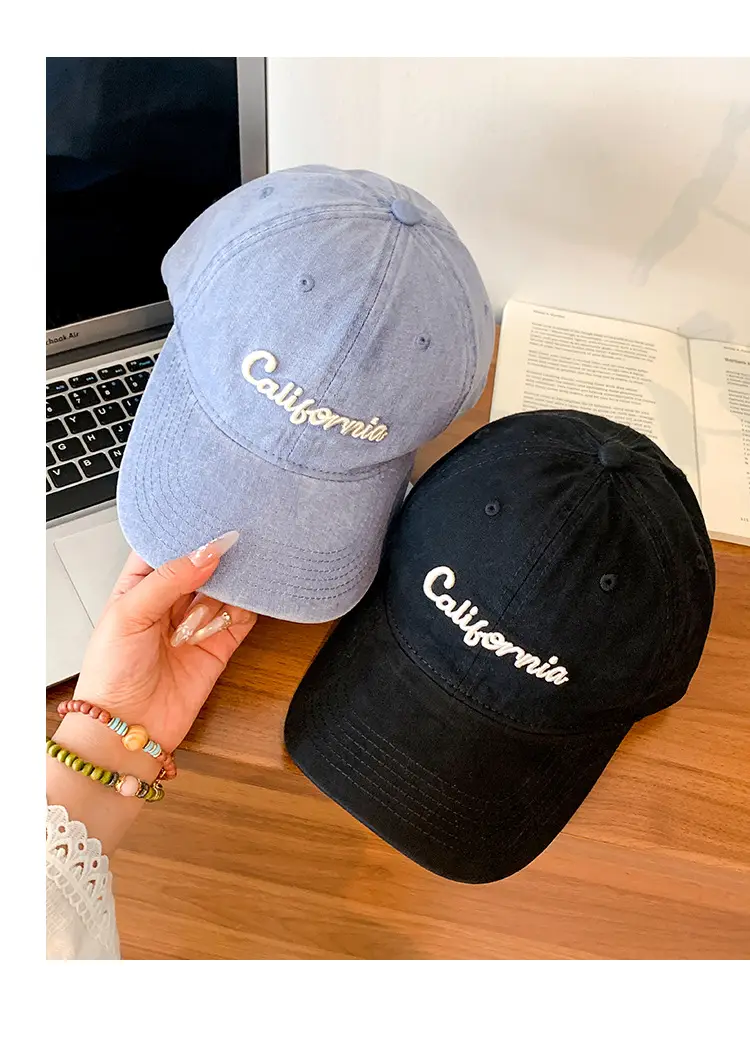California Embroidered Cap for Women Pink Black — feature 14
