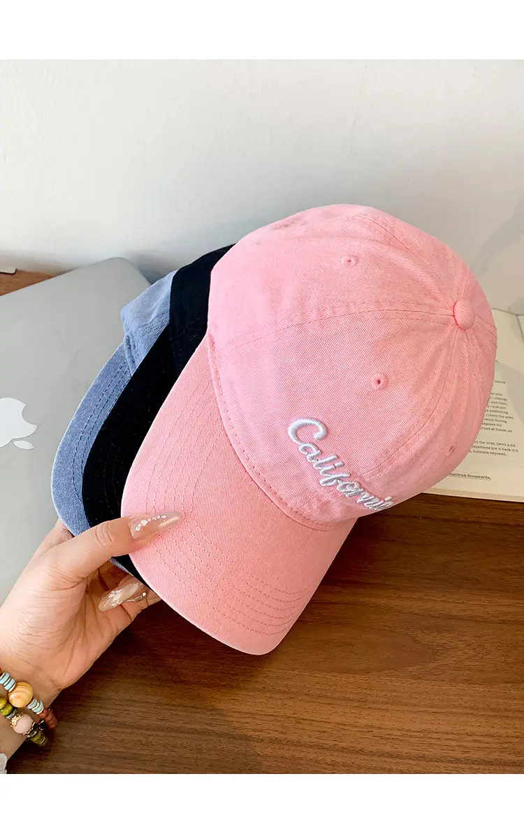 California Embroidered Cap for Women Pink Black — feature 15