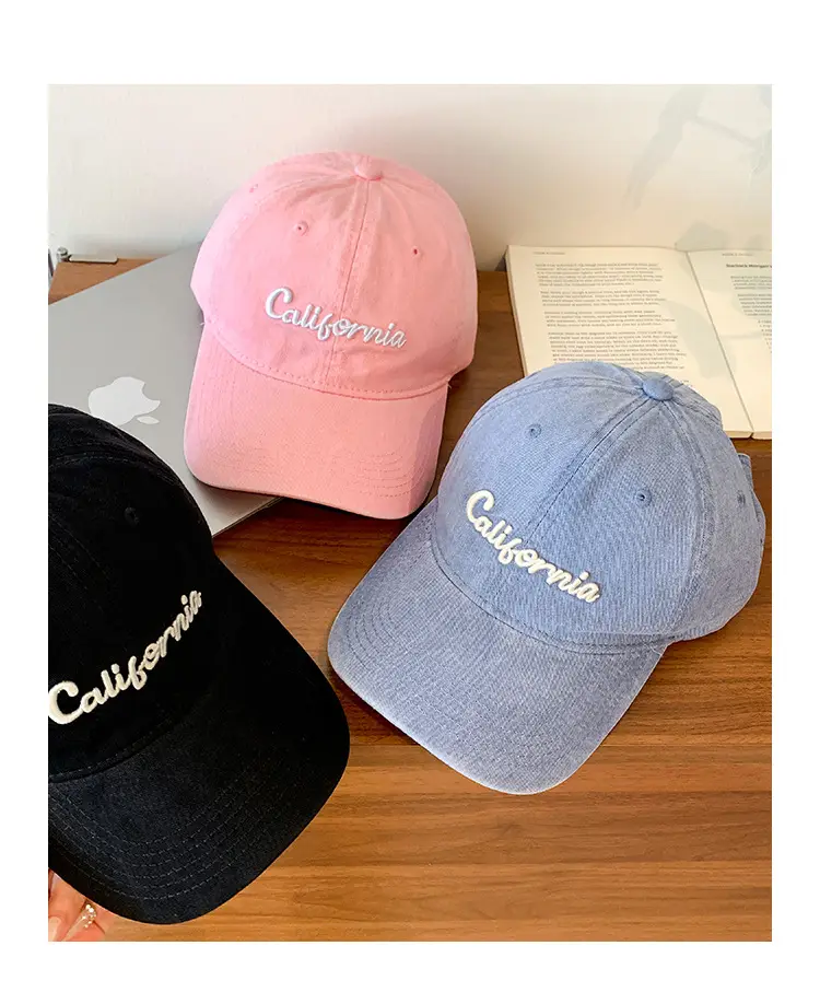 California Embroidered Cap for Women Pink Black — feature 16