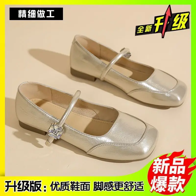 Women's Summer Shoes 2025 New Spring and Autumn Fairy Style Gentle Soft Sole Flat Shoes Shallow Mouth Versatile Beanie Shoes for Women - Image 2