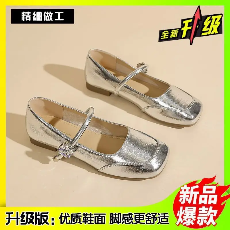 Women's Summer Shoes 2025 New Spring and Autumn Fairy Style Gentle Soft Sole Flat Shoes Shallow Mouth Versatile Beanie Shoes for Women - Image 3