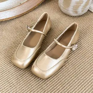 French-Style Low-Heeled Mary Jane Shoes for Women, 2026 New Spring and Autumn Flat Shoes, Versatile with Skirts, Single Shoes, Ballet Flats - Image 2