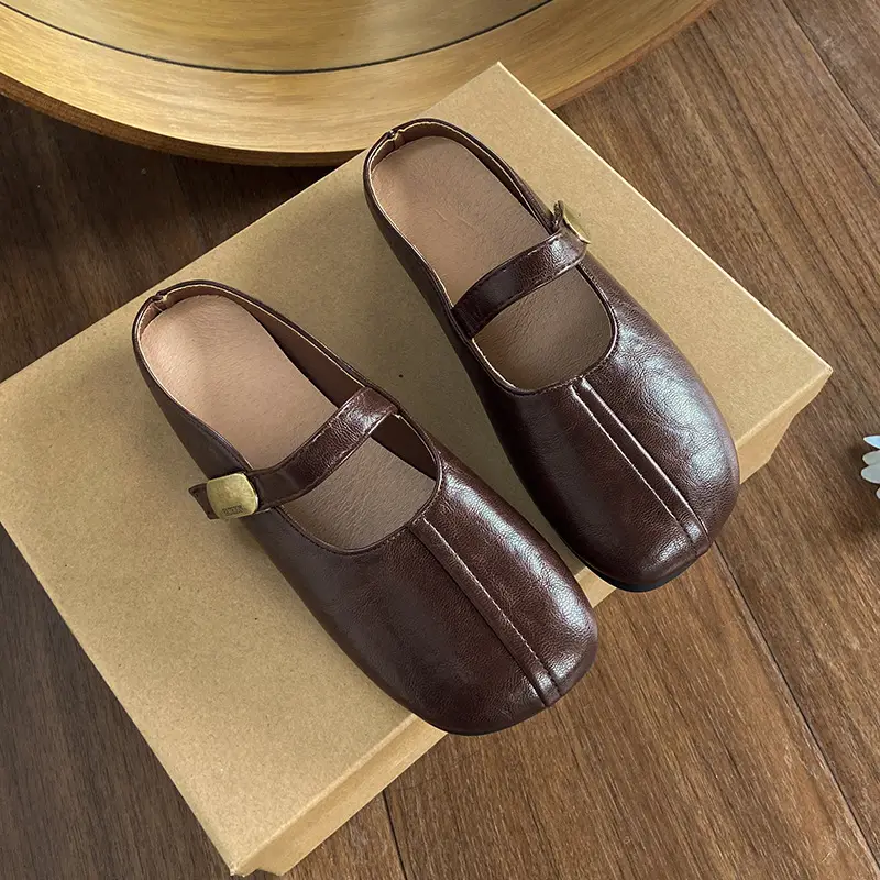 French-Style Closed-Toe Mules for Women, Summer 2025 New Versatile Retro Mary Jane Sandals to Match Dresses - Image 8