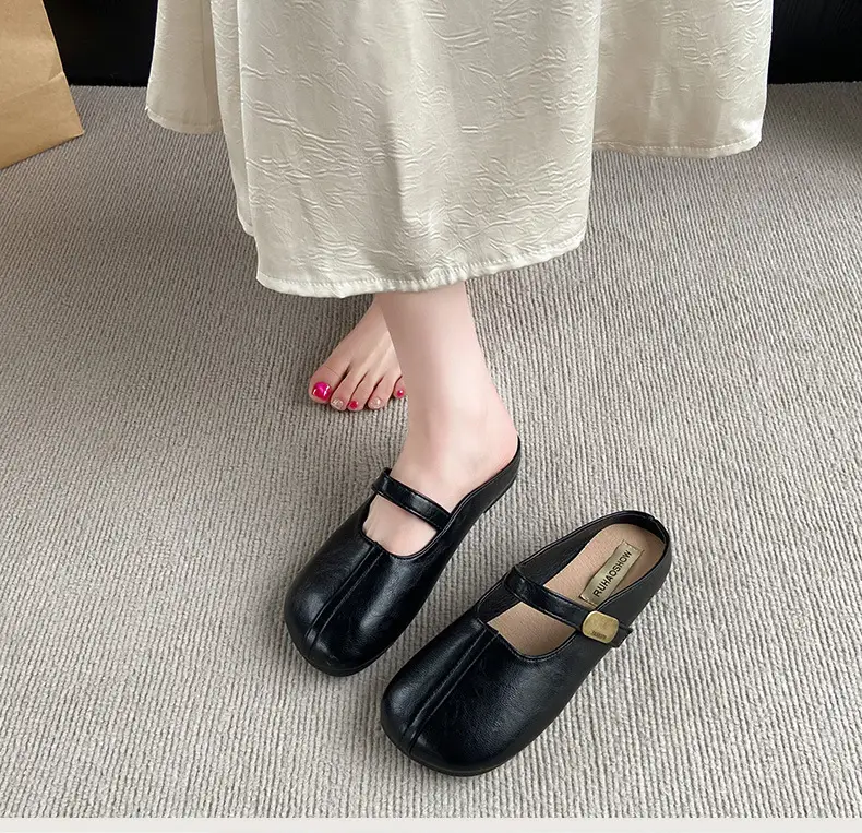 French-Style Closed-Toe Mules for Women, Summer 2025 New Versatile Retro Mary Jane Sandals to Match Dresses — feature 11