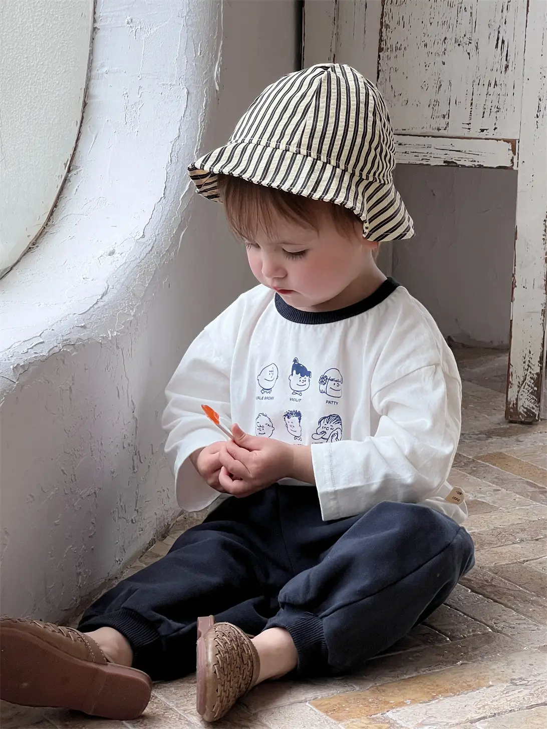 Kids Long Sleeve T-Shirt & Sweatpants Set Spring Korean Style