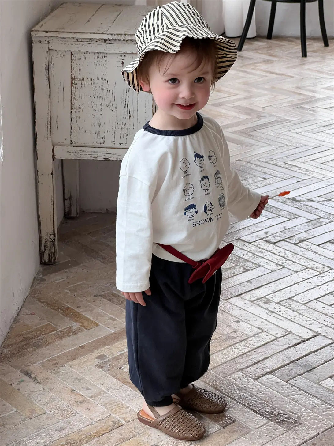 Kids Long Sleeve T-Shirt & Sweatpants Set Spring Korean Style