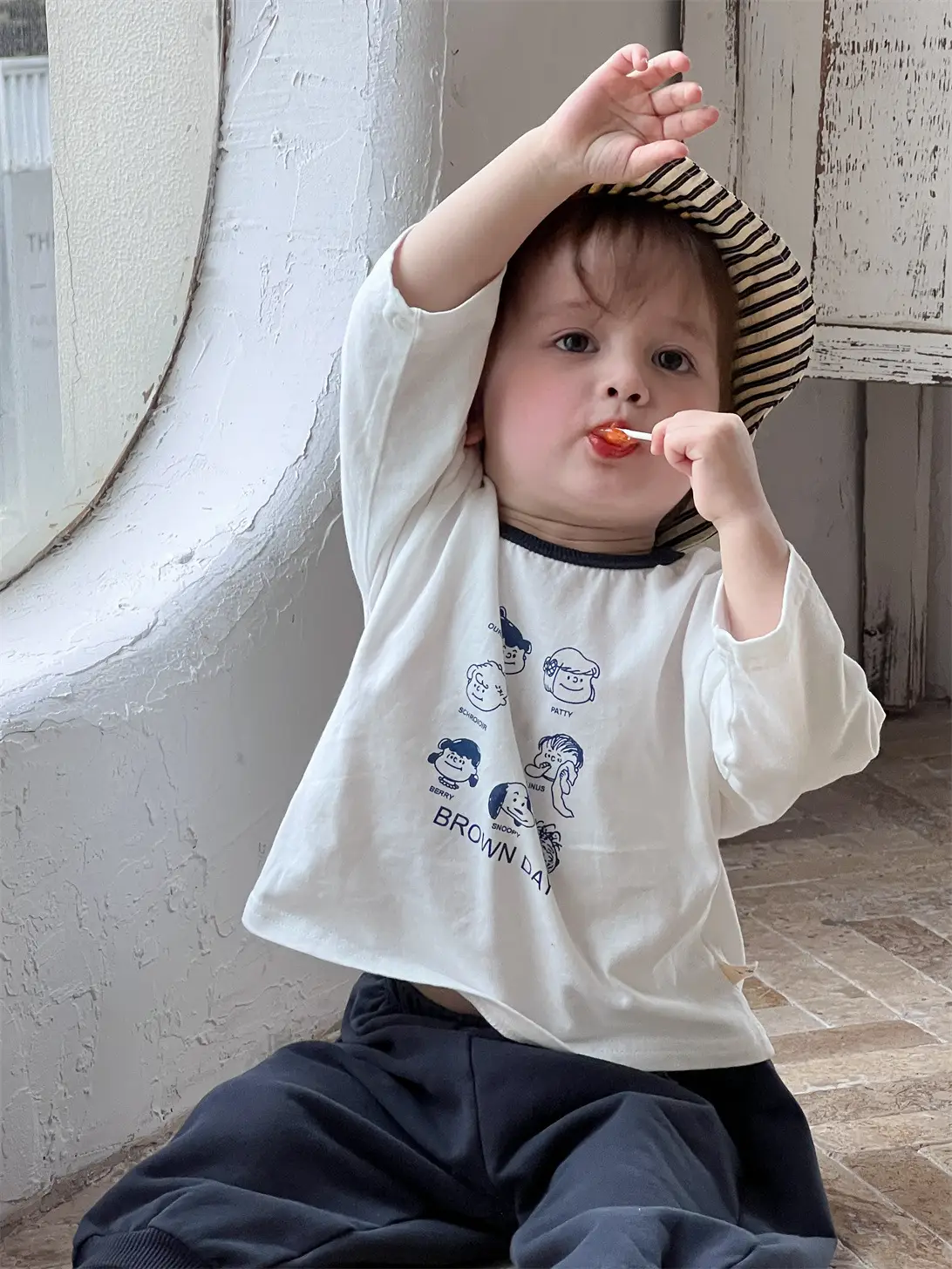 Kids Long Sleeve T-Shirt & Sweatpants Set Spring Korean Style — feature 10