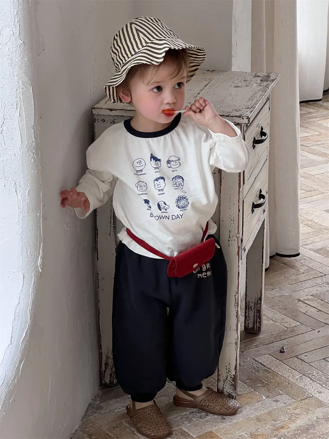 Kids Long Sleeve T-Shirt & Sweatpants Set Spring Korean Style — feature 13