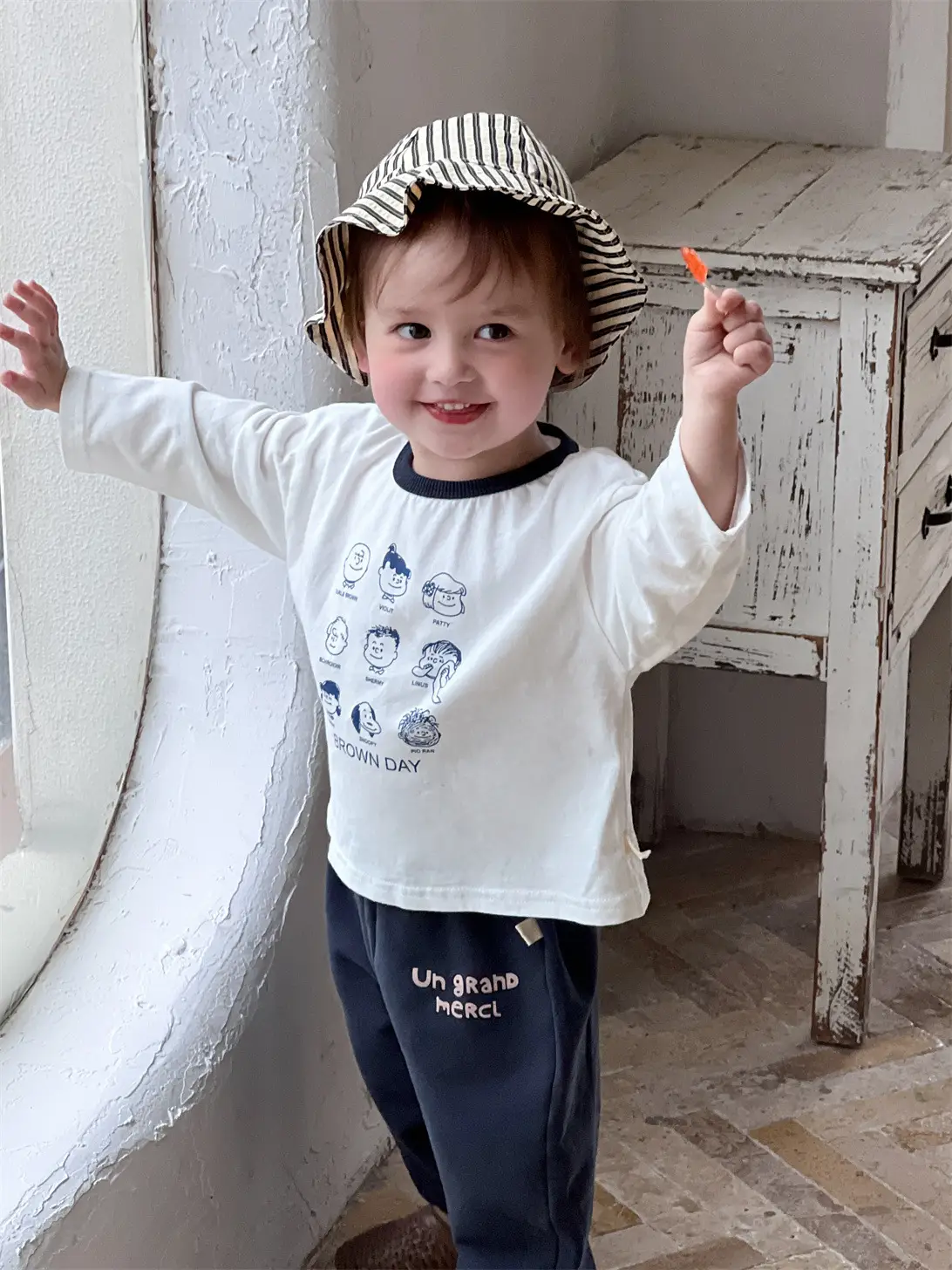 Kids Long Sleeve T-Shirt & Sweatpants Set Spring Korean Style — feature 14