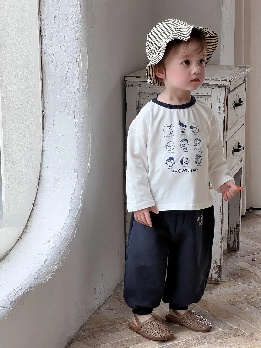 Kids Long Sleeve T-Shirt & Sweatpants Set Spring Korean Style — feature 15
