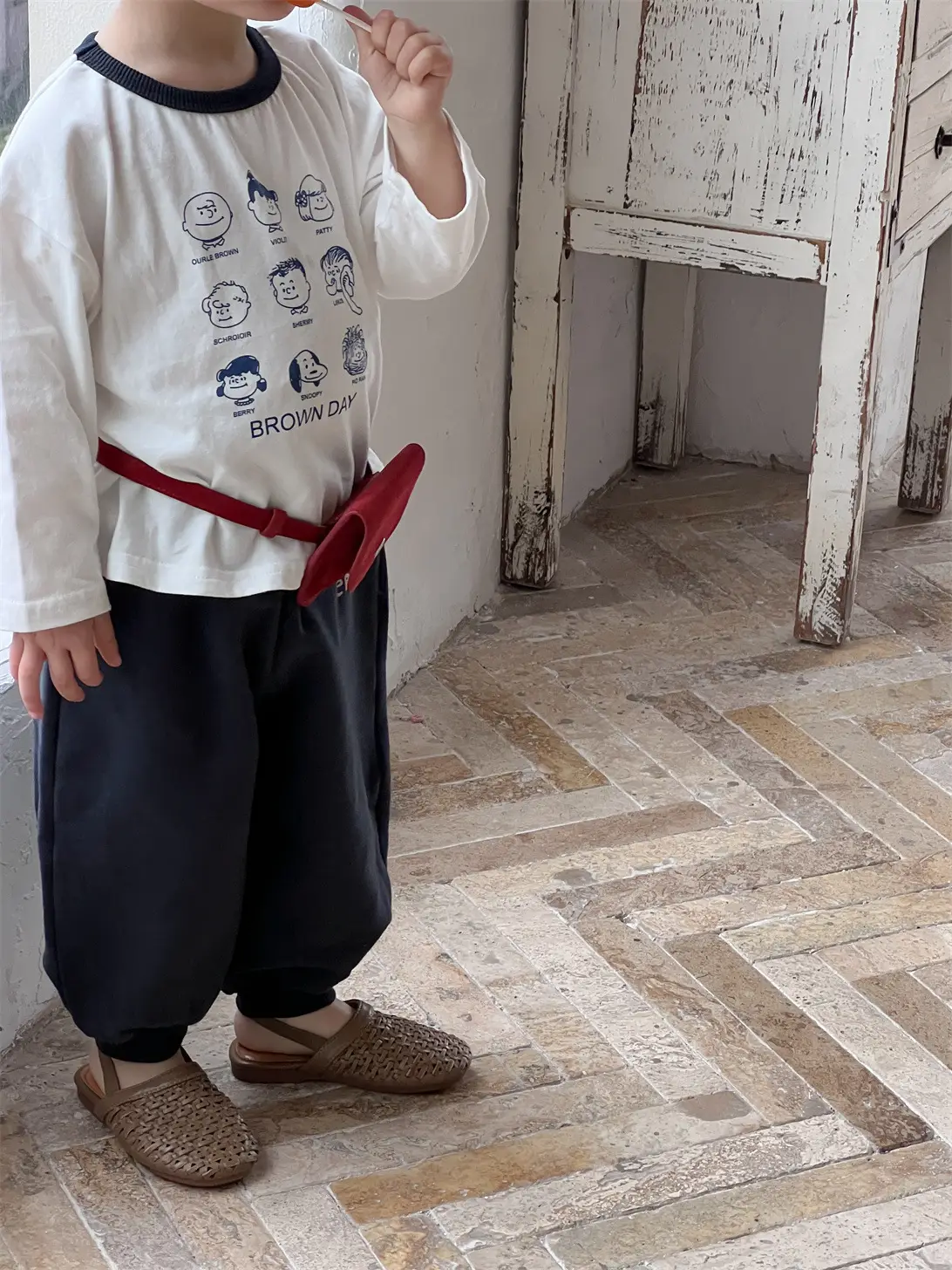 Kids Long Sleeve T-Shirt & Sweatpants Set Spring Korean Style — feature 8