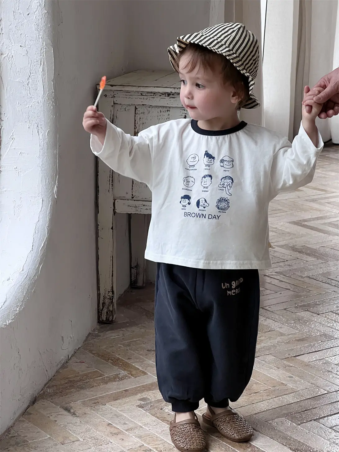 Kids Long Sleeve T-Shirt & Sweatpants Set Spring Korean Style