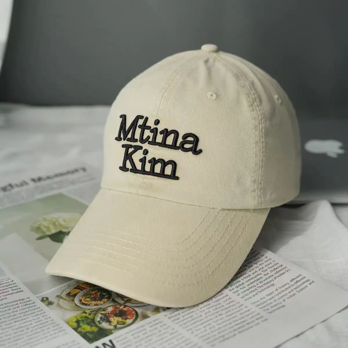 Red Embroidered Baseball Cap for Women - Image 10