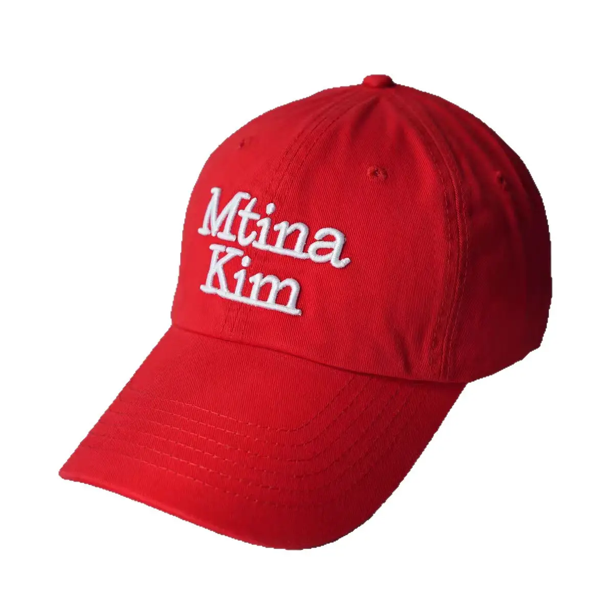 Red Embroidered Baseball Cap for Women - Image 12