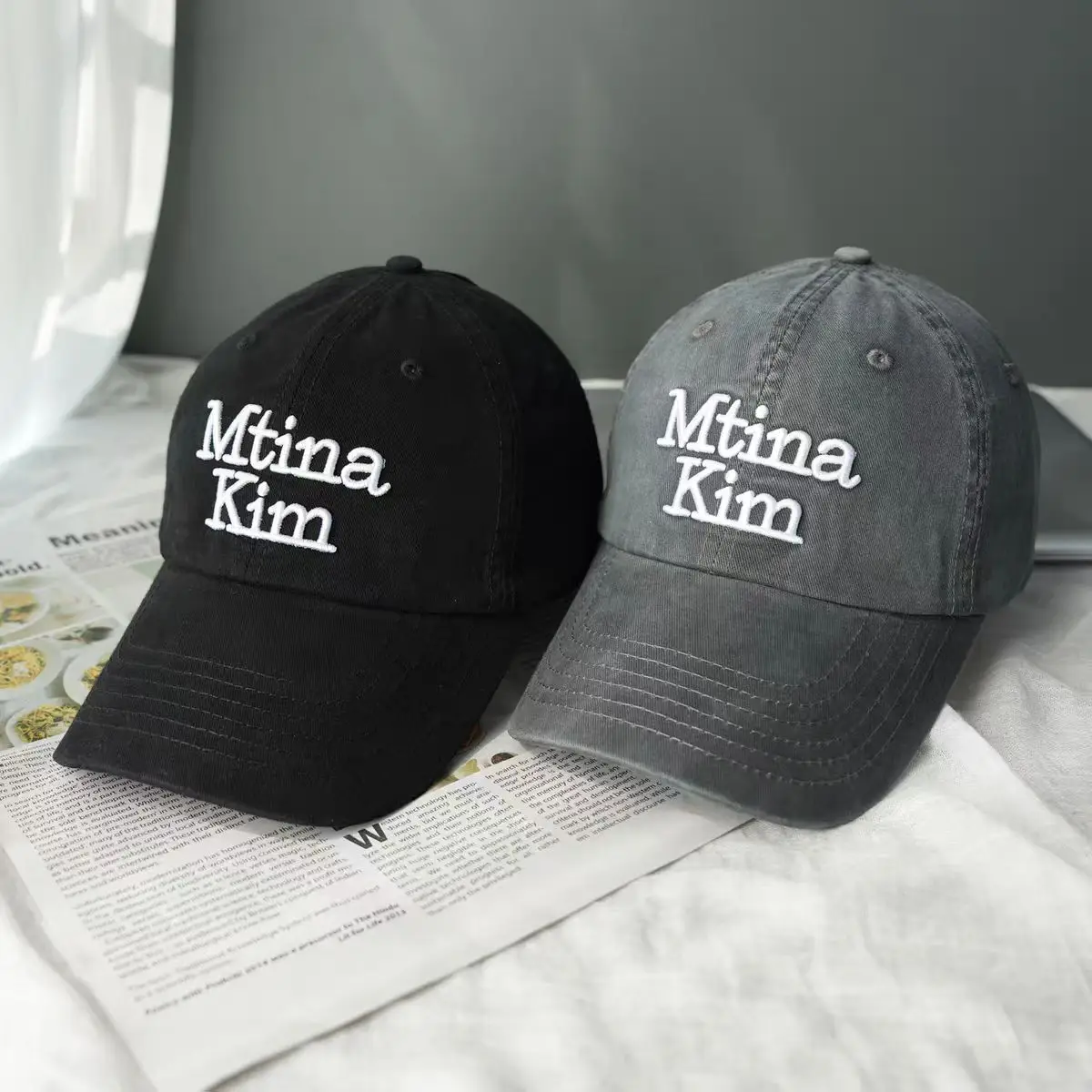 Red Embroidered Baseball Cap for Women — feature 5