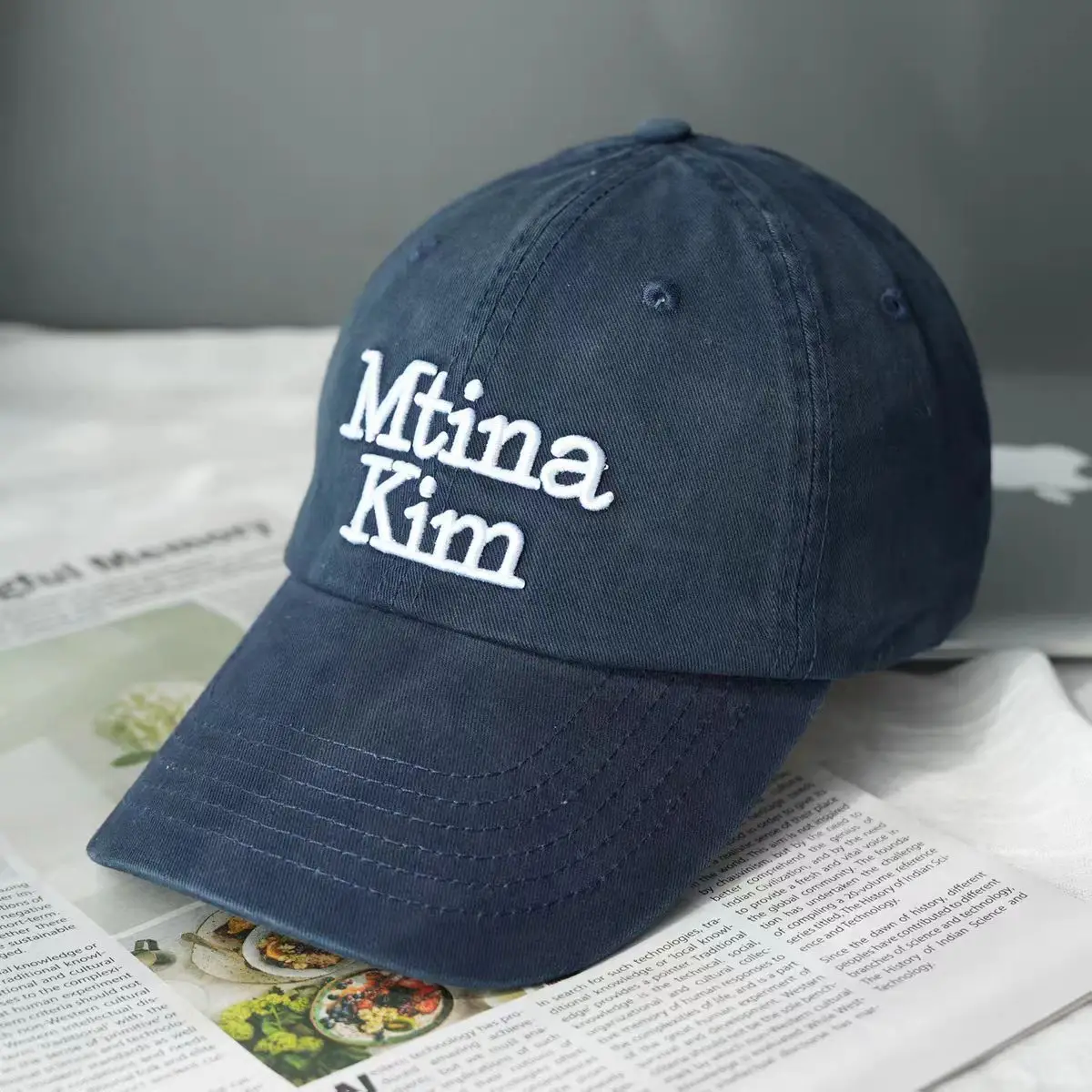 Red Embroidered Baseball Cap for Women - Image 4