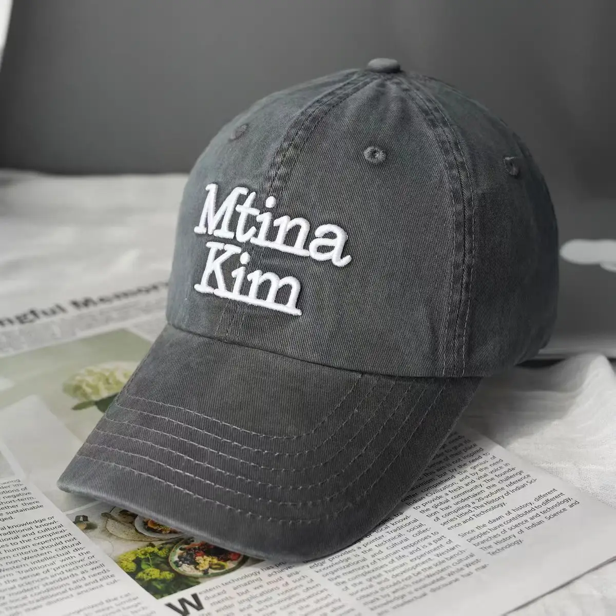 Red Embroidered Baseball Cap for Women - Image 5