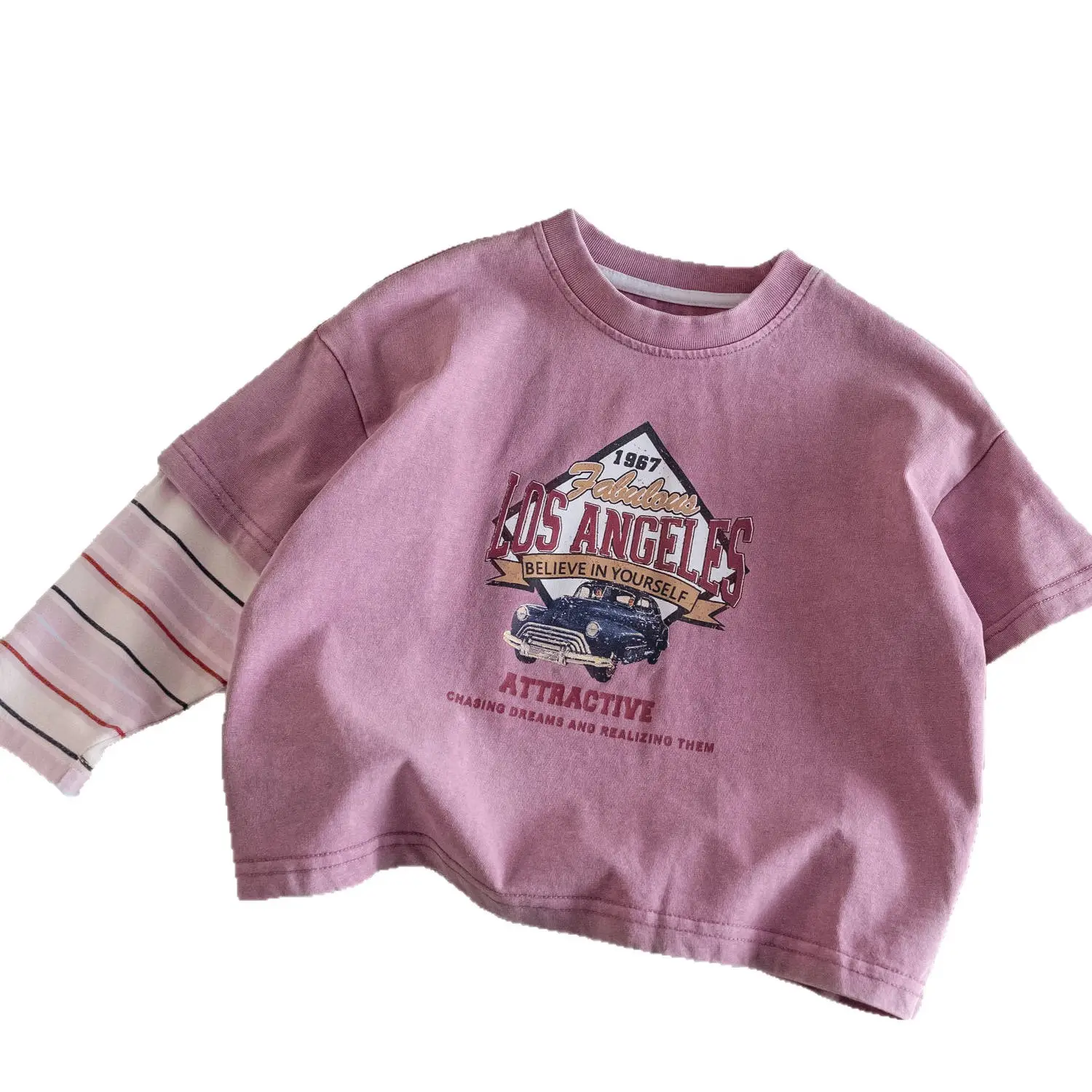 Baby Long Sleeve T-Shirt Kidsren Pink Cotton Boys