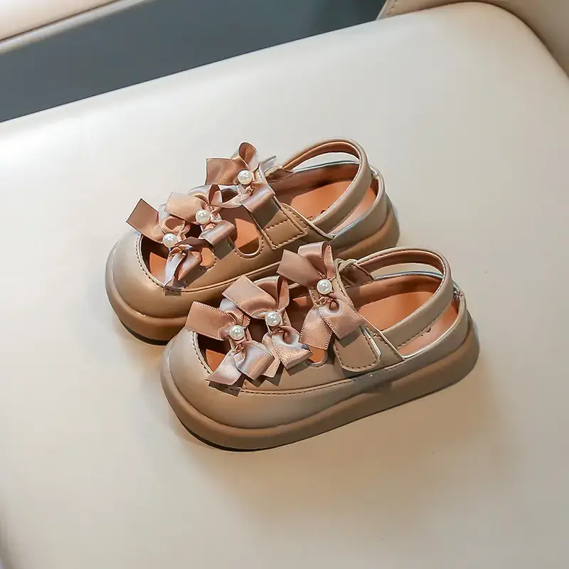 Girls' Bowy Leather Sandals Spring Summer 0-3