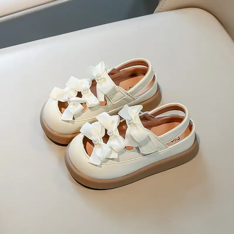 Girls' Bowy Leather Sandals Spring Summer 0-3