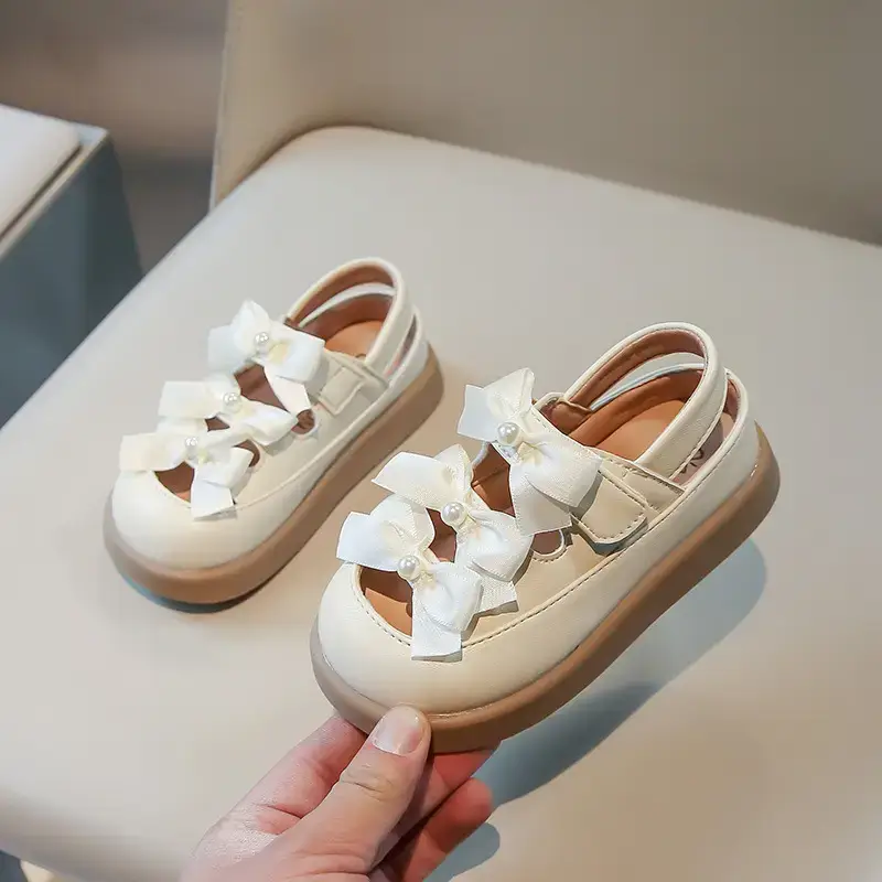 Girls' Bowy Leather Sandals Spring Summer 0-3