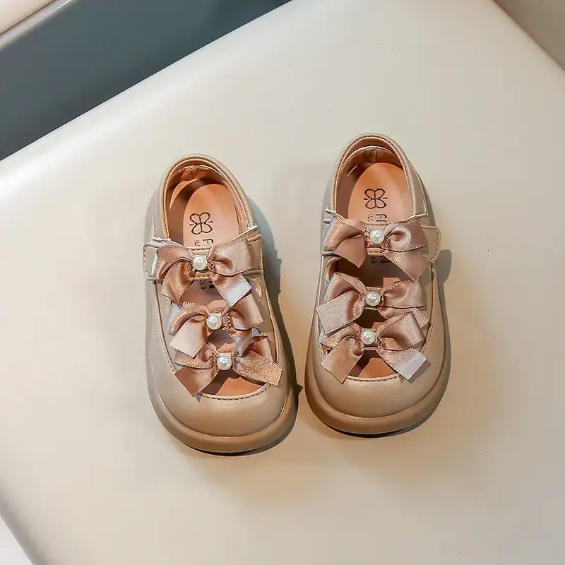 Girls' Bowy Leather Sandals Spring Summer 0-3