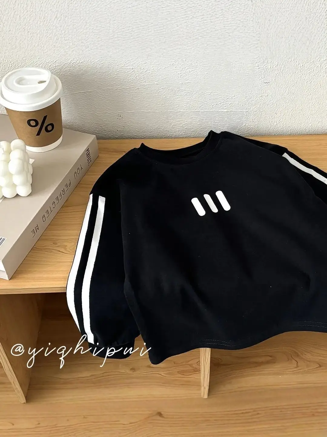 White 3 Stripe Cotton T-Shirt for Boys Spring Autumn - Image 5