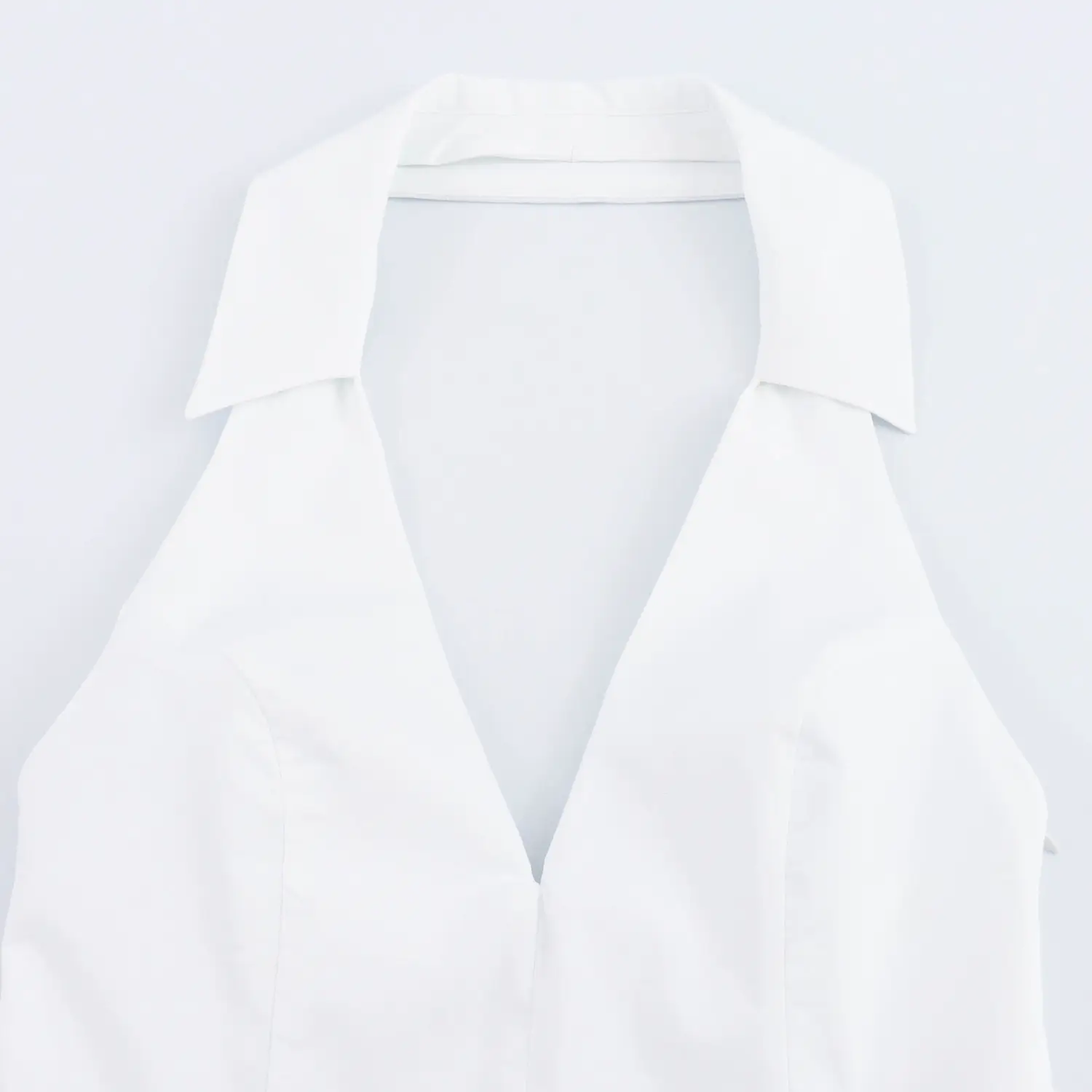 Elegant White Belted Halter Neck Dress for Women
