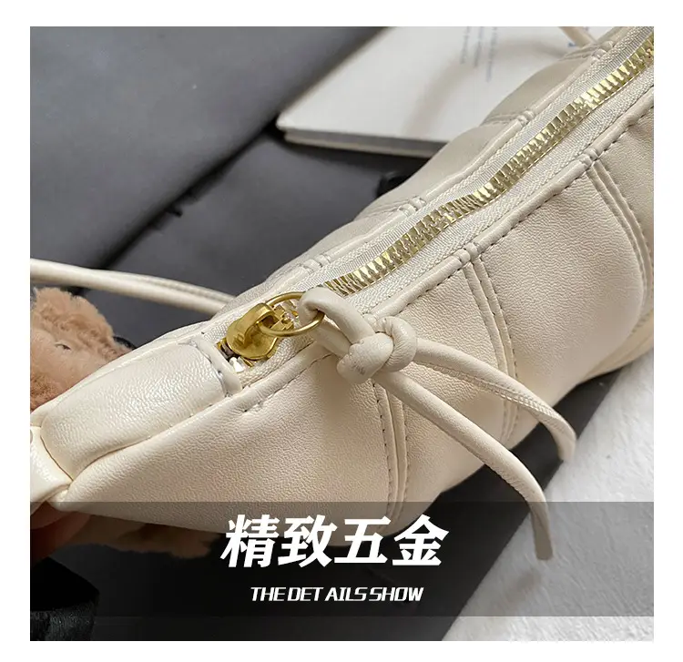 Retro Brown Crossbody Bag with Bear Charm — feature 11