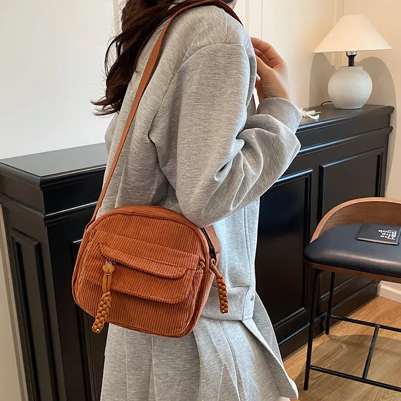 Korean Crossbody Bag Women Casual Trendy Beige - Image 6