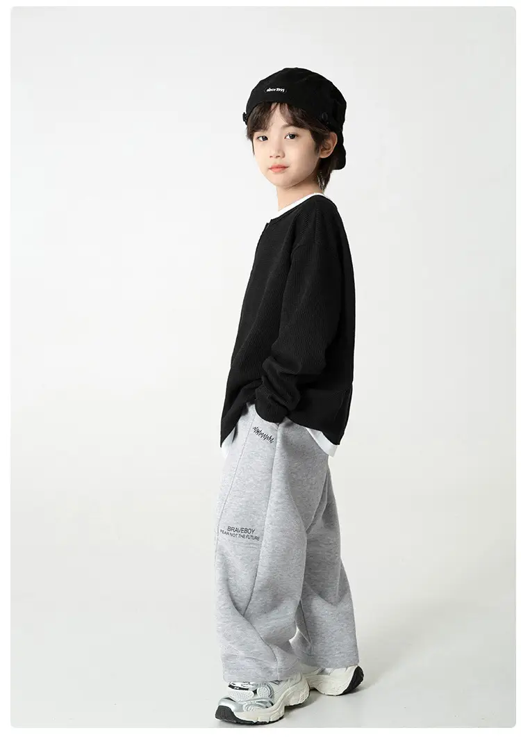 Kids Grey Sweatshirt Set for Boys Spring Autumn Wear — feature 12