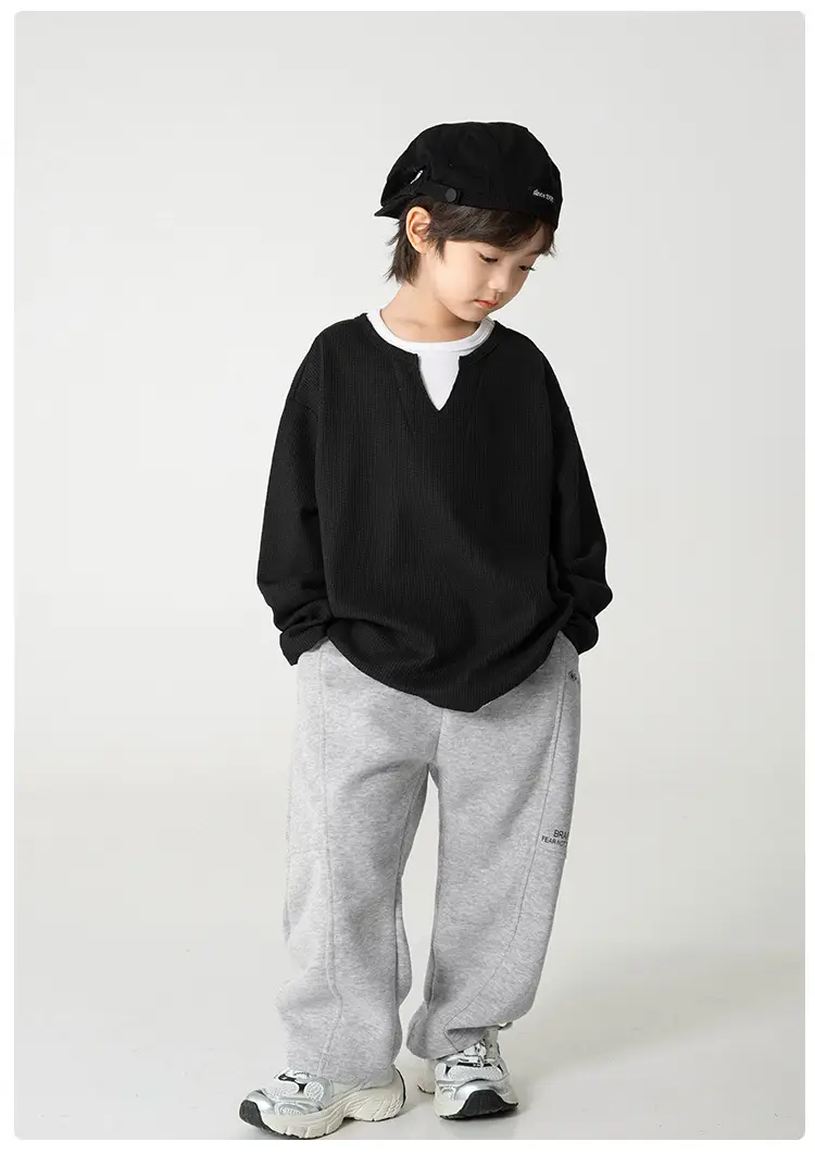Kids Grey Sweatshirt Set for Boys Spring Autumn Wear — feature 13