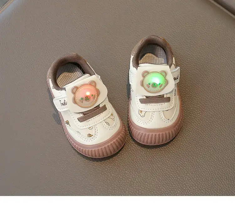 Baby Teddy Bear Sneakers White Brown 2025 Spring — feature 11