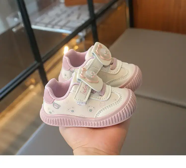 Baby Teddy Bear Sneakers White Brown 2025 Spring — feature 15