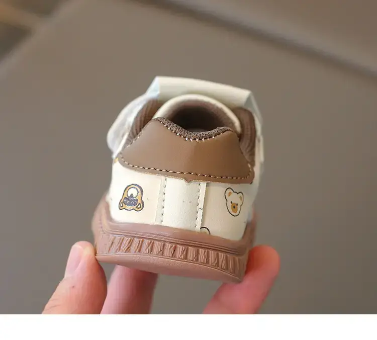 Baby Teddy Bear Sneakers White Brown 2025 Spring — feature 22