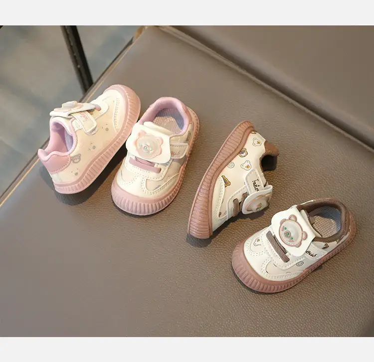 Baby Teddy Bear Sneakers White Brown 2025 Spring — feature 6