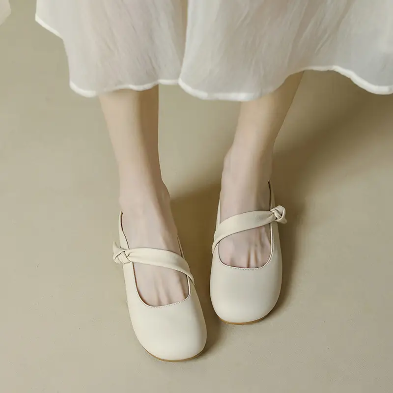 Women's Toe-Toe Half Slippers Cream Spring Summer - Image 6