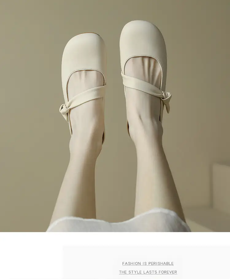 Women's Toe-Toe Half Slippers Cream Spring Summer — feature 11
