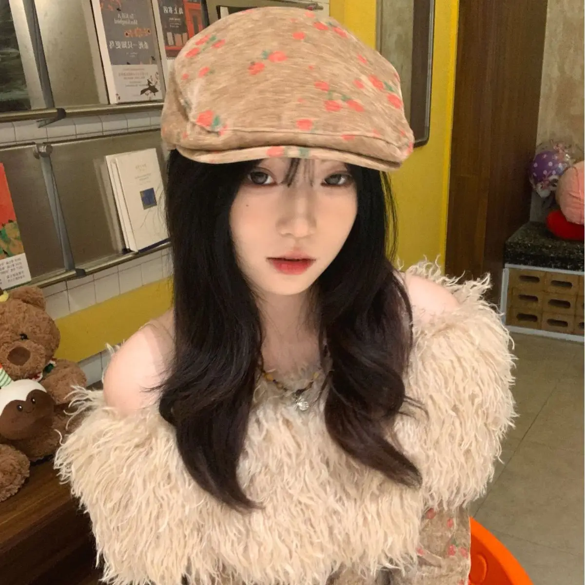 Retro Rose Forward Hat for Women Japanese Style - Image 5