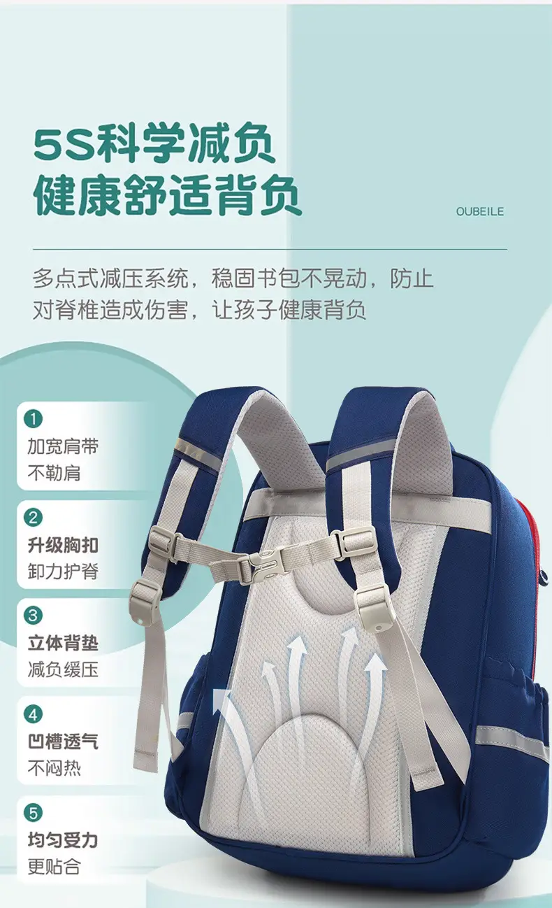 2025 New Kidsren's Spine Protection Schoolbag, Primary School Boy's Large-Capacity Backpack, Girl's Burden Reduction 1-6 Grade — feature 5