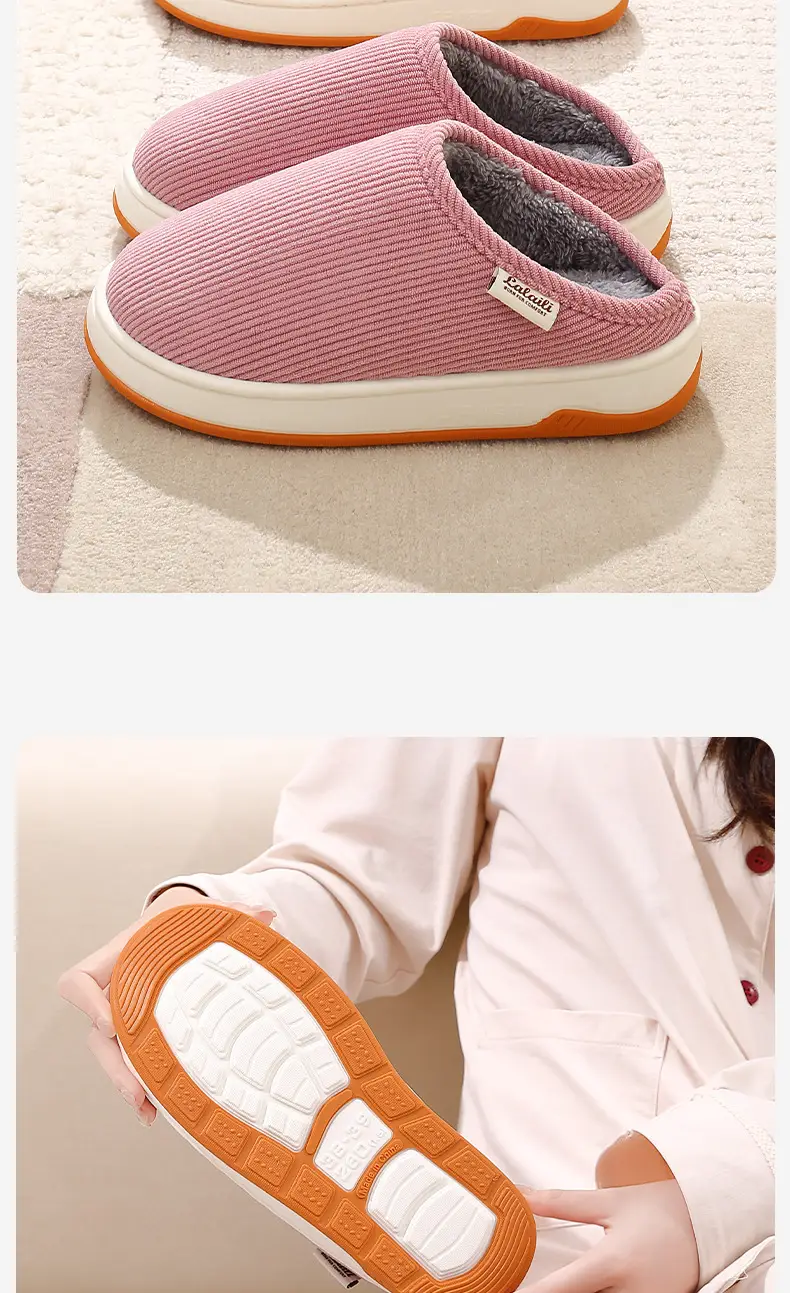 Plush Cotton Slippers for Women, Winter 2025 New Style, Indoor Home Warm Non-Slip Thick-Soled Maternity Cotton Shoes — feature 16
