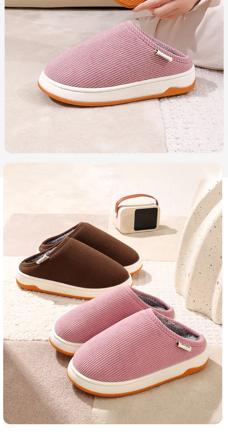 Plush Cotton Slippers for Women, Winter 2025 New Style, Indoor Home Warm Non-Slip Thick-Soled Maternity Cotton Shoes — feature 17