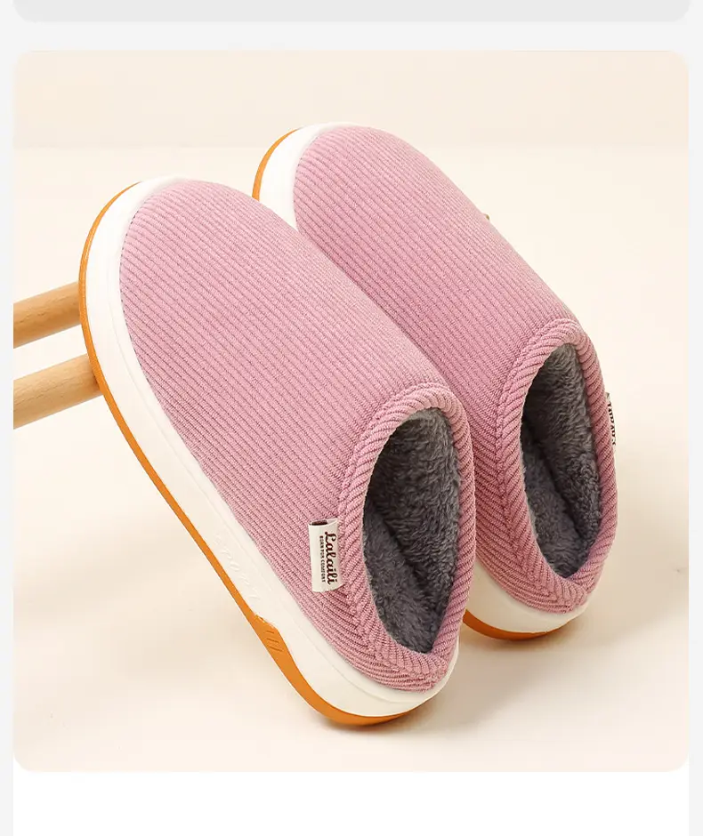 Plush Cotton Slippers for Women, Winter 2025 New Style, Indoor Home Warm Non-Slip Thick-Soled Maternity Cotton Shoes — feature 2