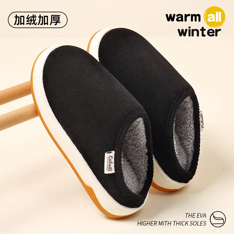 Plush Cotton Slippers for Women, Winter 2025 New Style, Indoor Home Warm Non-Slip Thick-Soled Maternity Cotton Shoes