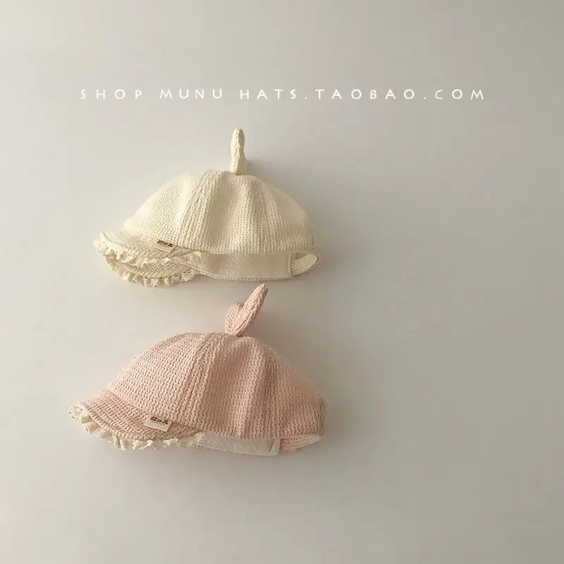 Baby Peaked Cap Hat Pink Beige Korean Style Soft Brim Baseball Cap Infant Travel Large Brim Sun Hat — feature 3