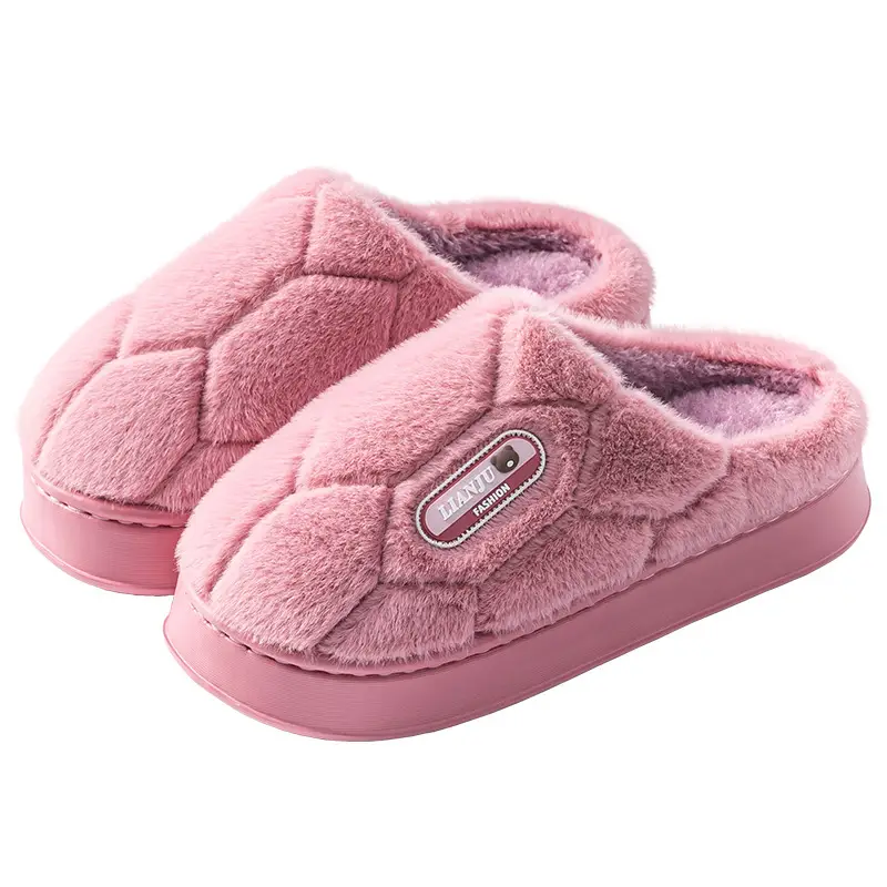 Plus Size Cotton Wool Slippers for Elderly Women Winter 2024