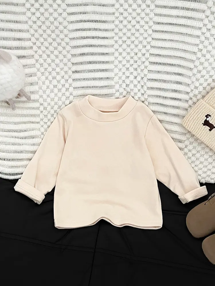 Kids Long Sleeve T-Shirt Set Black Beanie & Pants