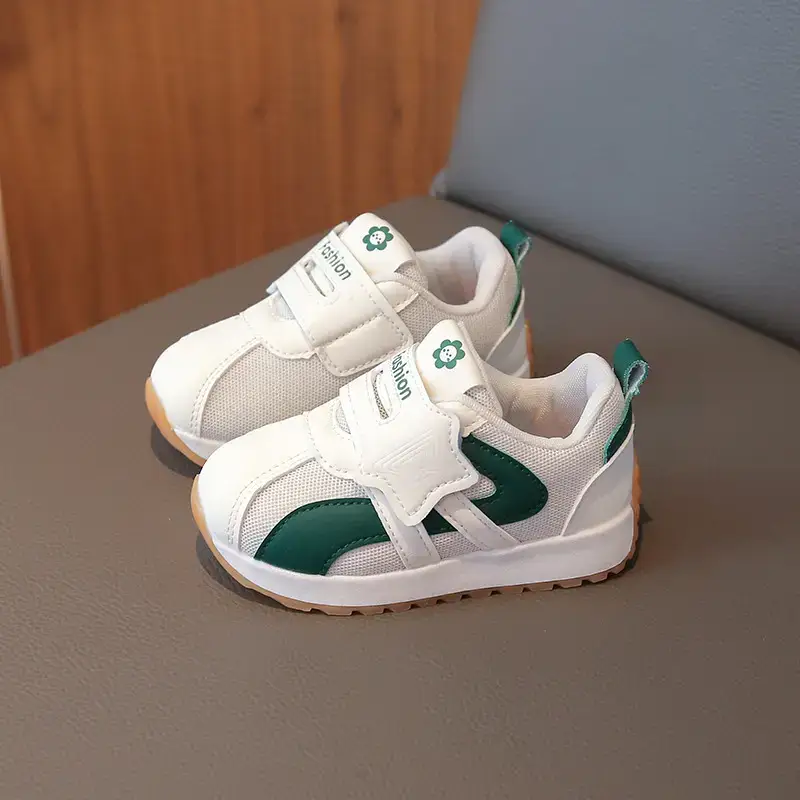 Baby Velcro Shoes White Green Spring Autumn New